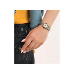 Casio – Montre femme tout en acier inoxydable – Bracelet bicolore – Cadran avec dateur – LTP-V002SG-9AUDF