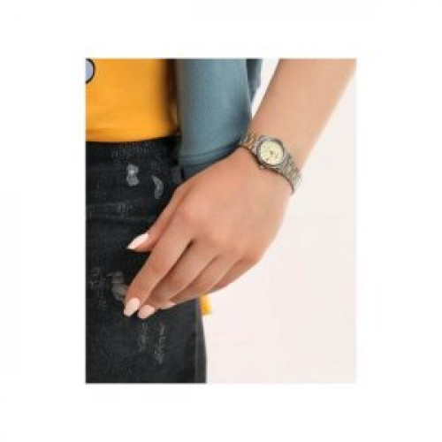 Casio – Montre femme tout en acier inoxydable – Bracelet bicolore – Cadran avec dateur – LTP-V002SG-9AUDF Casio – Montre femme tout en acier inoxydable – Bracelet bicolore – Cadran avec dateur – LTP-V002SG-9AUDF
