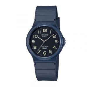 Casio – Bleu – Cadran noir – Classique en Silicone – Étanche  » Unisexe  » – MQ-24UC-2BDF