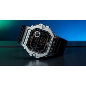 Casio – Montre digitale – Boîtier gris – Chiffres blancs sur fond noir – Étanchéité 100m – WS-1400H-1BVDF