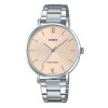 Casio – Montre femme au design simple – Étanche – Cadran saumon – LTP-VT01D-4B
