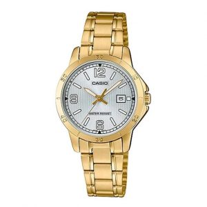 Casio – LTP-V004G-7B2UDF – Montre dorée avec dateur et bracelet en acier inoxydable