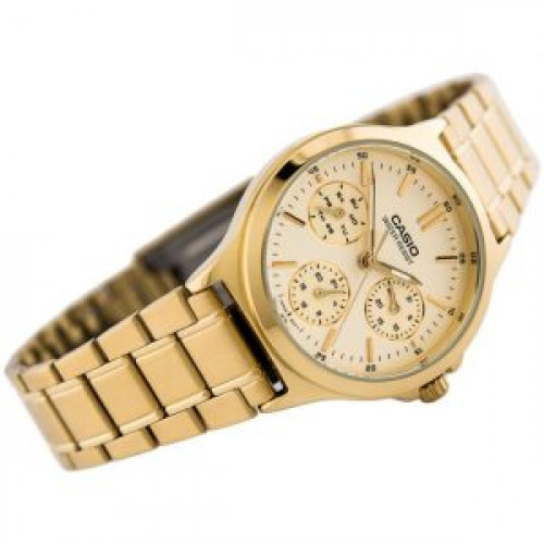 Casio – LTP-V300G-9AU – Montre dorée pour femme style chronographe avec bracelet en acier inoxydable Casio – LTP-V300G-9AU – Montre dorée pour femme style chronographe avec bracelet en acier inoxydable