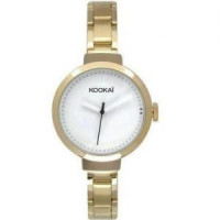 Kookai – KO010/1BM – Montre femme dorée avec cadran blanc et bracelet en acier doré