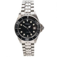 YEMA – YA164 – Montre femme argentée avec cadran noir et étanchéité 300 mètres