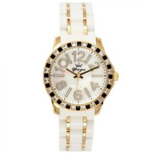 Yonger & Bresson – DMP1495/33 – Montre femme avec cadran nacre blanc et bracelet résine-céramique Yonger & Bresson – DMP1495/33 – Montre femme avec cadran nacre blanc et bracelet résine-céramique