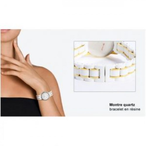 Yonger & Bresson – DMP1495/33 – Montre femme avec cadran nacre blanc et bracelet résine-céramique Yonger & Bresson – DMP1495/33 – Montre femme avec cadran nacre blanc et bracelet résine-céramique