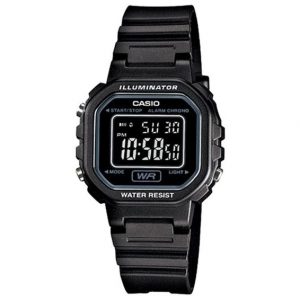 Casio – Montre enfant digitale noire avec bracelet en caoutchouc noir – LA-20WH-1BDF
