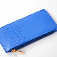 Portefeuille zippé bleu