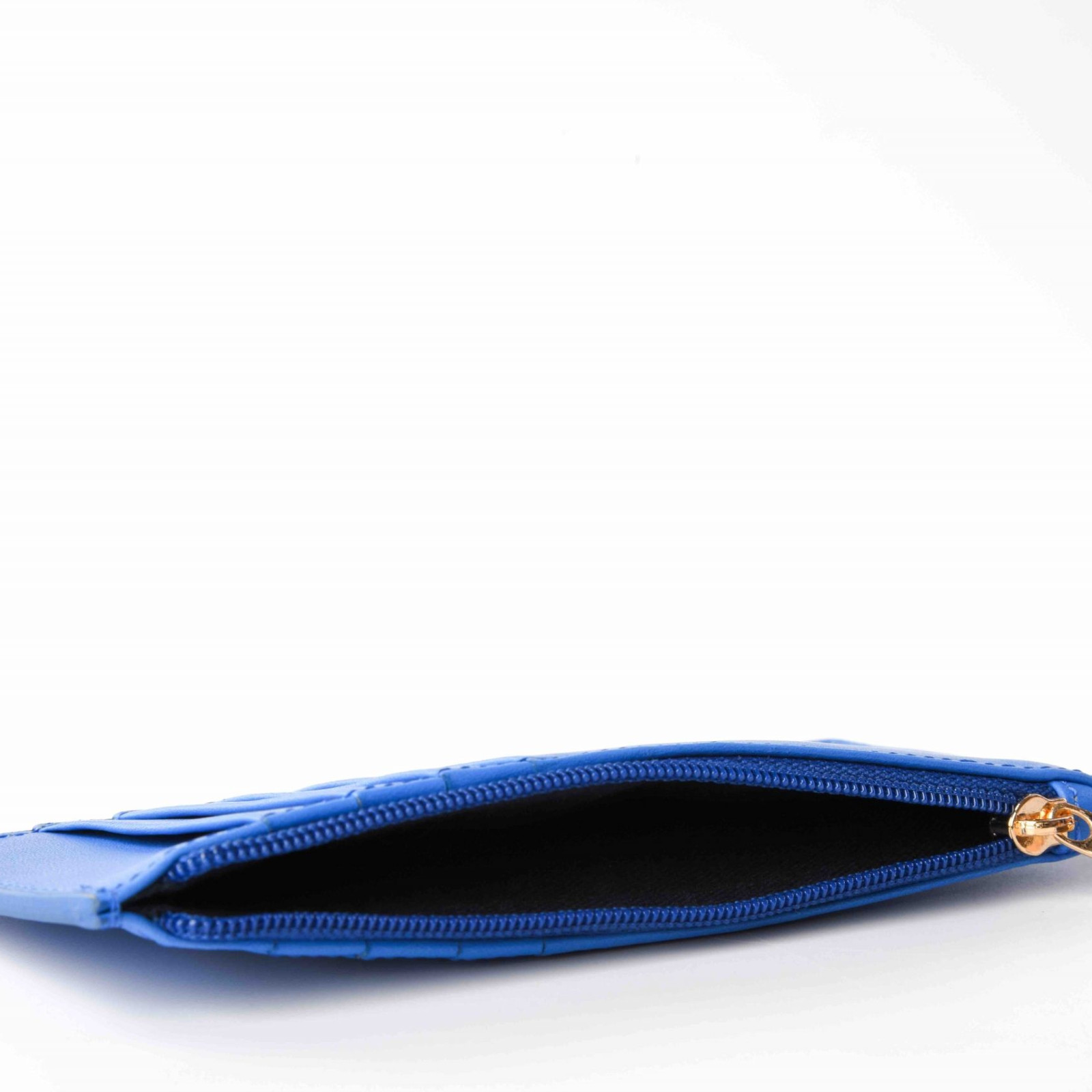 Portefeuille zippé bleu