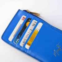 Portefeuille zippé bleu