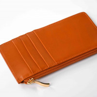 Portefeuille zippé camel