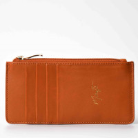 Portefeuille zippé camel