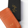 Portefeuille zippé camel