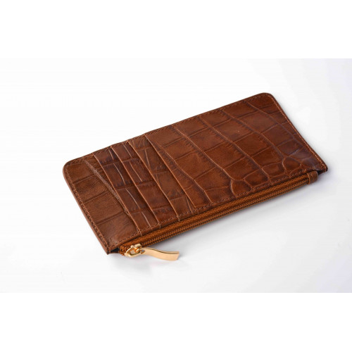 Portefeuille zippé croco chocolat
Portefeuille zippé croco chocolat