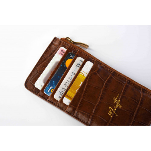 Portefeuille zippé croco chocolat
Portefeuille zippé croco chocolat