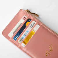 Portefeuille zippé rose