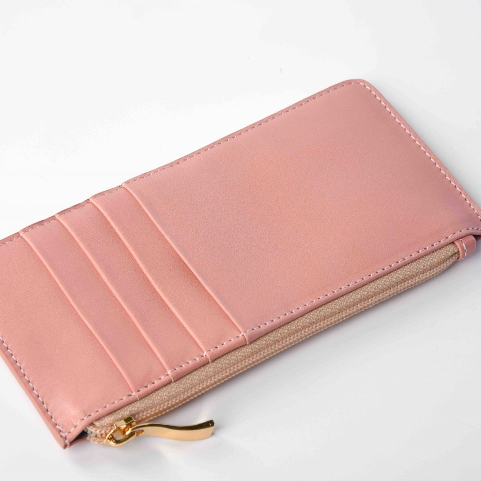 Portefeuille zippé rose