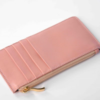 Portefeuille zippé rose