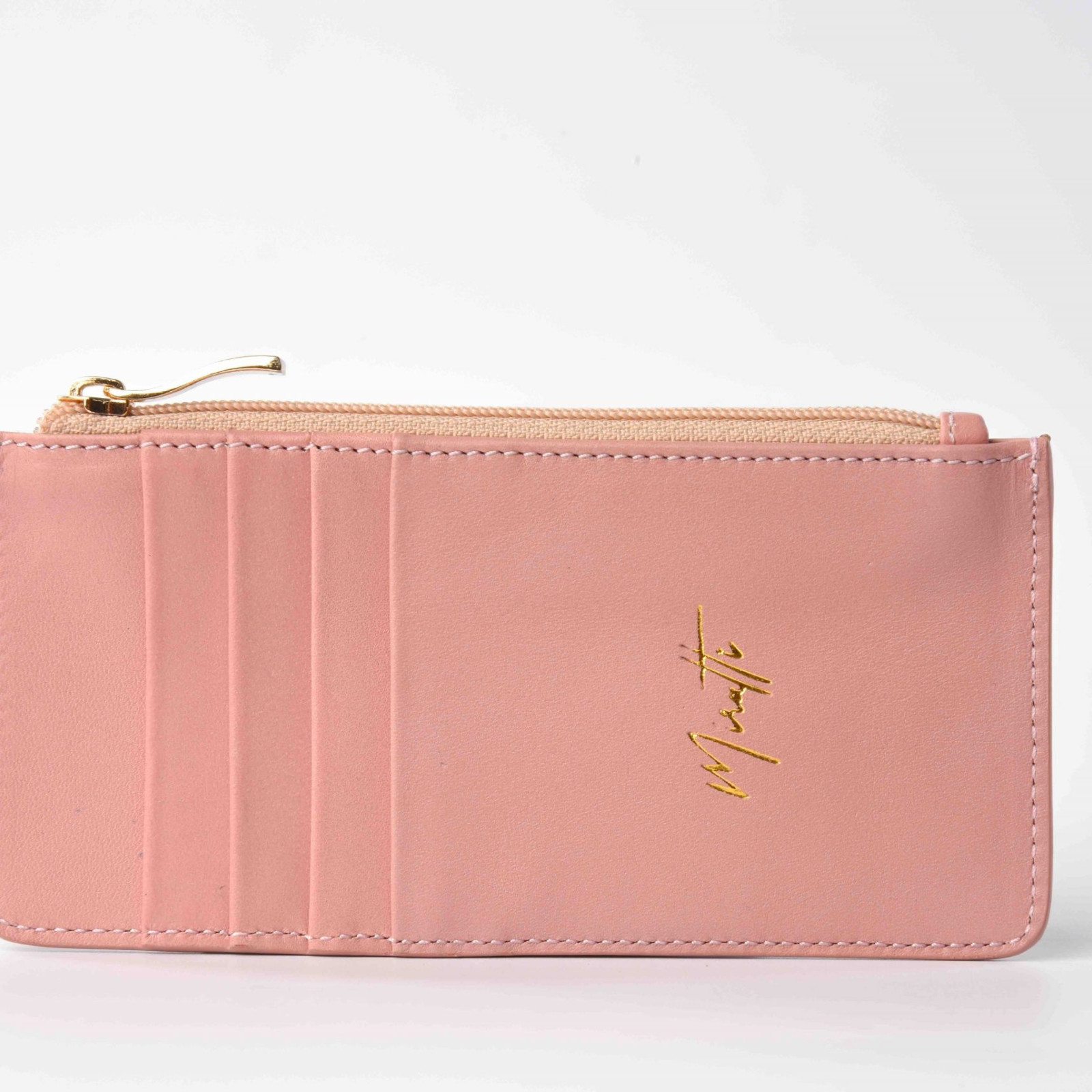 Portefeuille zippé rose