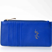 Portefeuille zippé bleu royal