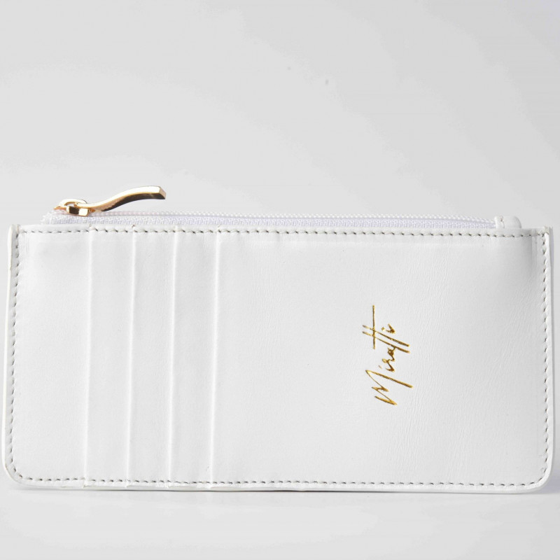 Portefeuille zippé blanc
