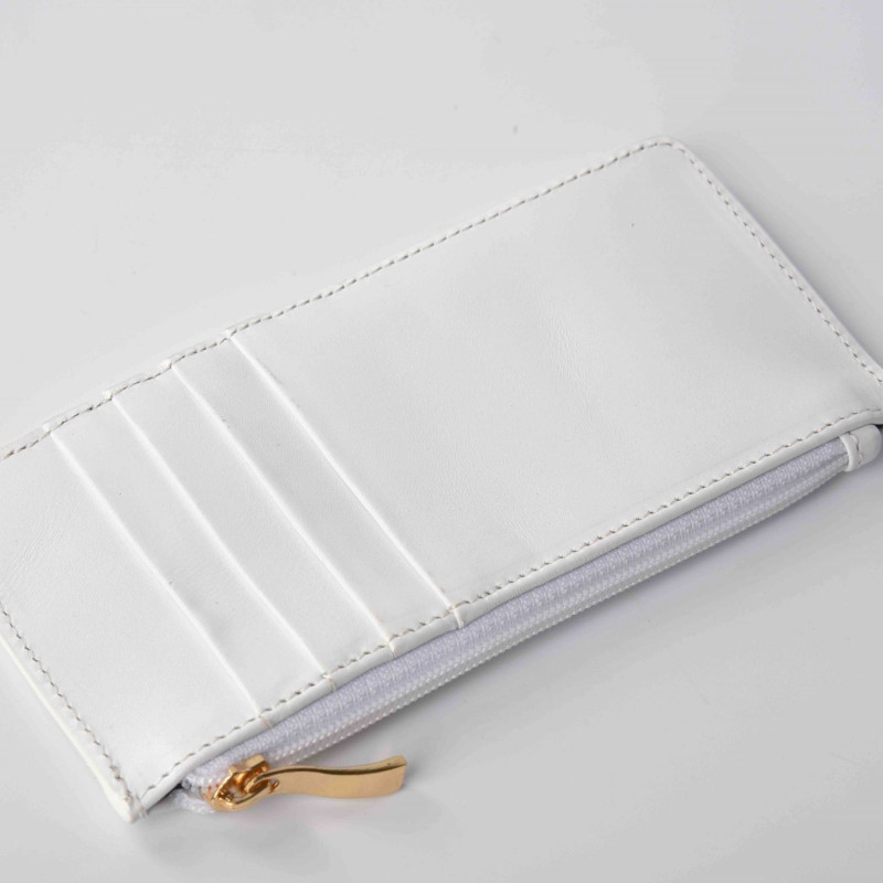 Portefeuille zippé blanc