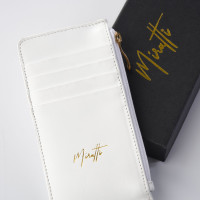 Portefeuille zippé blanc