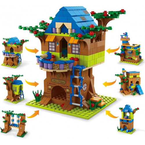 Kit de Construction Maison Arbre 6-en-1 - 1000 Pièces