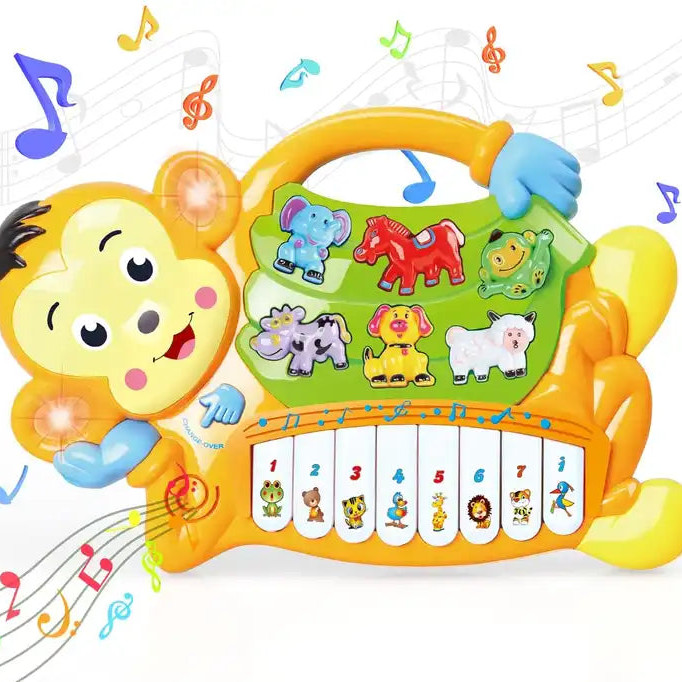 Piano Musical Éducatif en Forme de Singe pour Bébé