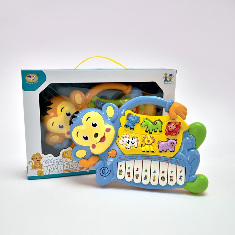 Piano Musical Éducatif en Forme de Singe pour Bébé (bleu)