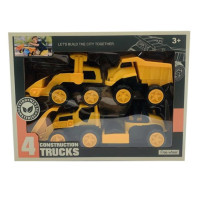 Pack de 4 Camions de Construction - Jouets Résistants pour Petits Bâtisseurs