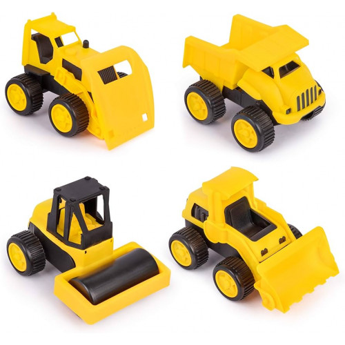 Pack de 4 Camions de Construction - Jouets Résistants pour Petits Bâtisseurs