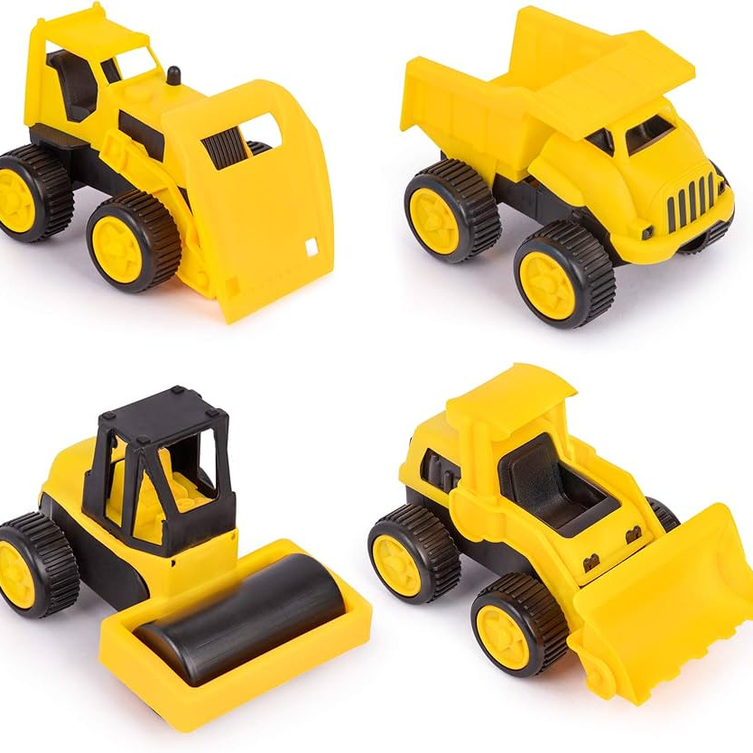 Pack de 4 Camions de Construction - Jouets Résistants pour Petits Bâtisseurs