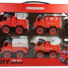 Pack de 4 Camions de Pompiers à Monter - DIY pour Petits Sauveteurs