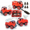 Pack de 4 Camions de Pompiers à Monter - DIY pour Petits Sauveteurs