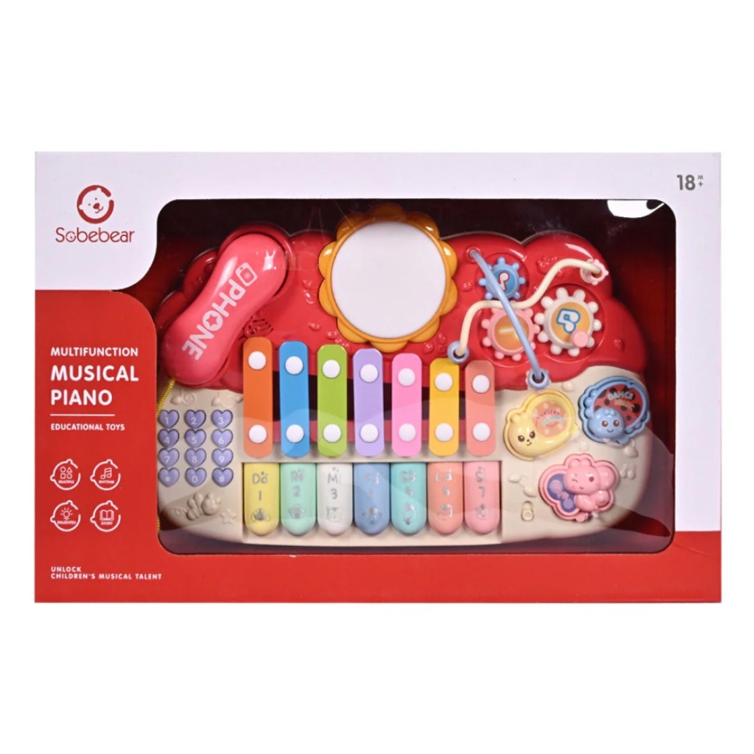 Piano Musical Multifonction pour Bébé - Éveil Musical Complet (rose)