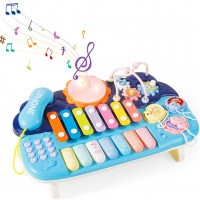 Piano Musical Multifonction pour Bébé - Éveil Musical Complet (bleu)
