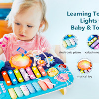 Piano Musical Multifonction pour Bébé - Éveil Musical Complet (bleu)