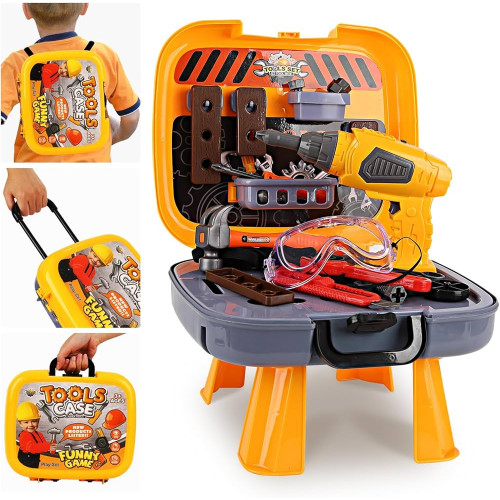 Valise Outils 4 en 1 – 35 Pièces de Bricolage pour Enfants