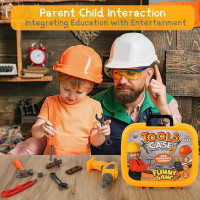 Valise Outils 4 en 1 – 35 Pièces de Bricolage pour Enfants