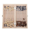 Coffret de jeu en bois Echecs, Dames, Backgammon