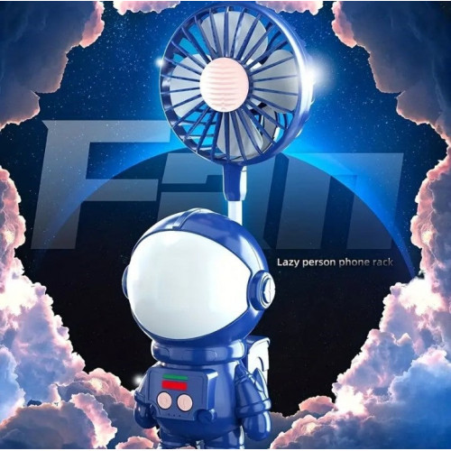 Ventilateur Rieur Astronaute 3-en-1 – Lumière, Support Téléphone & Rechargeable