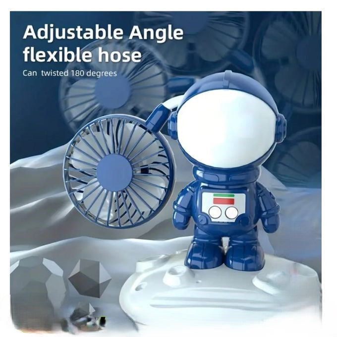 Ventilateur Rieur Astronaute 3-en-1 – Lumière, Support Téléphone & Rechargeable