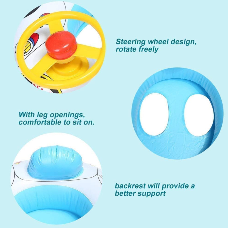 Bouée de natation pour enfant en forme de voiture avec volant
