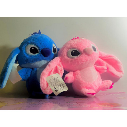 2 peluches Stitch et Angel 20 cm