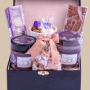 BOITE CADEAU NOIRE MUG 150G CHOCOLAT, 100G ORANGETTES, TABLLETE KUNAFA PISTACH ,100 G CARAMEL BEURRE SALEE, BOITE 5 PIECE ,PATE A TARTINER 