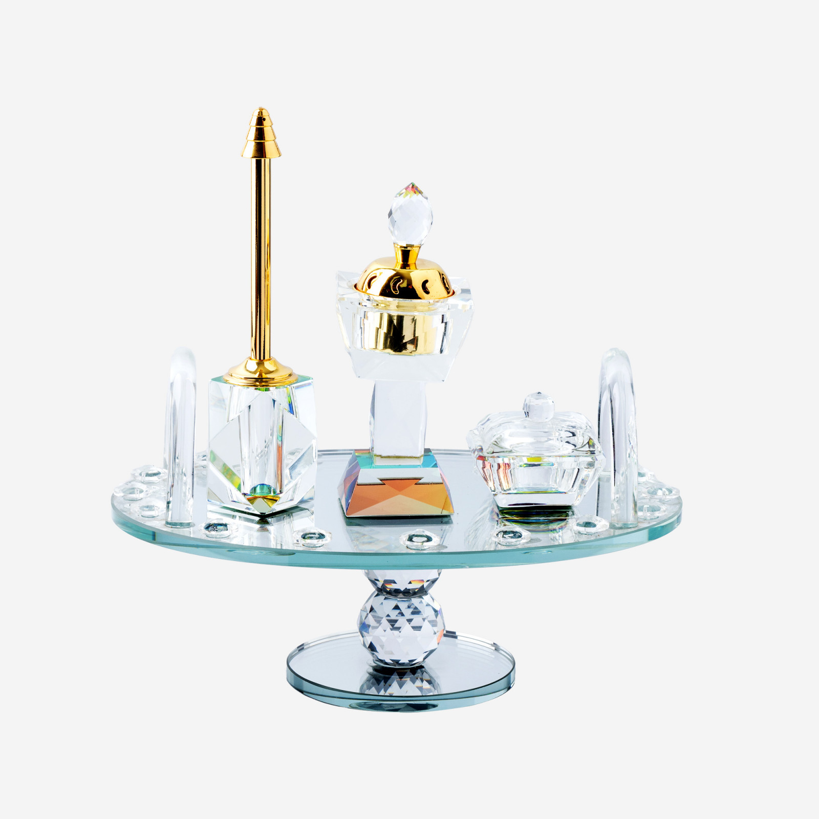 Pack Cristal Elegance Rond avec Support Gold