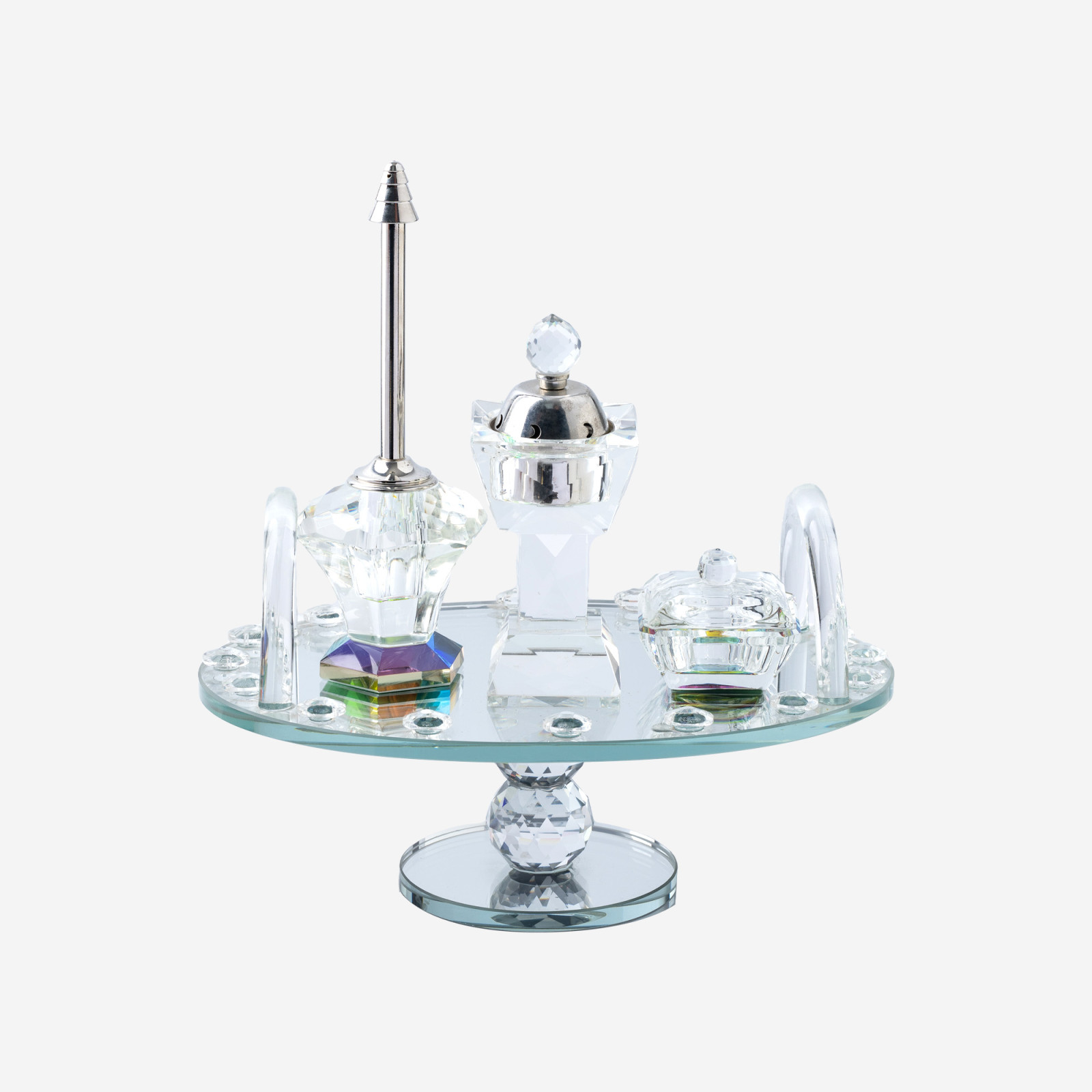 Pack Cristal Elegance Rond avec Support Silver