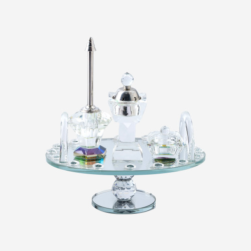 Pack Cristal Elegance Rond avec Support Silver Pack Cristal Elegance Rond avec Support Silver